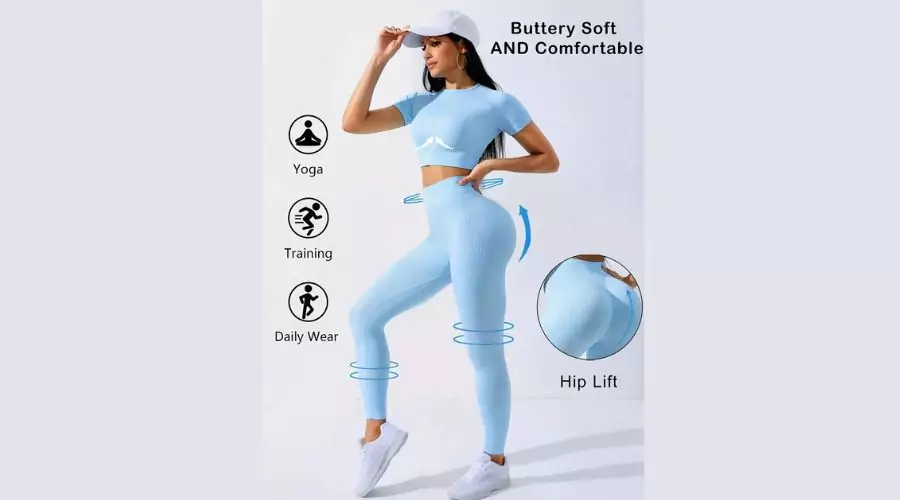 67% OFF on 2pcs Womens Yoga Fitness Outfit