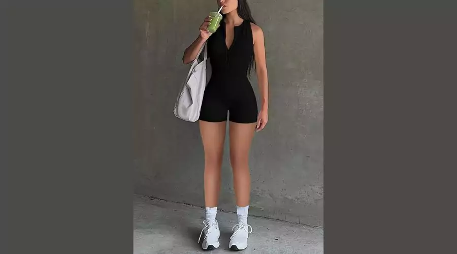 72% OFF on Women's Solid Color Sports Yoga Jumpsuit