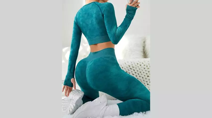 82% OFF on Stretchy High-Waist Long Sleeve Fitness Sports Set